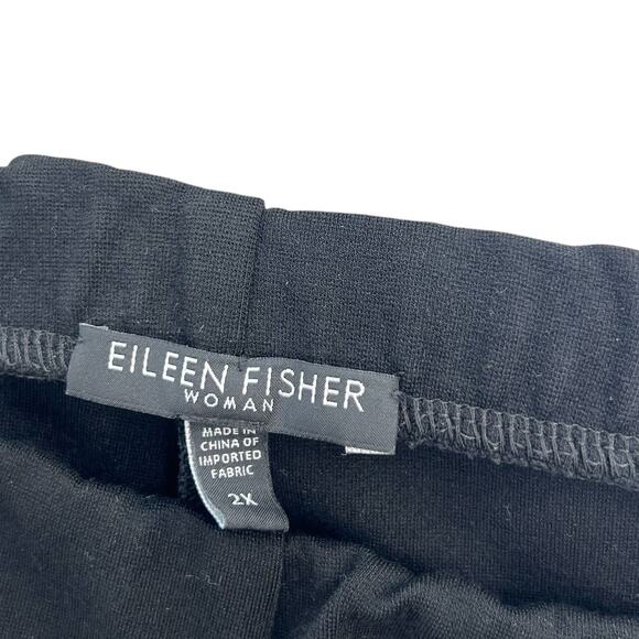 Eileen Fisher Pants Cropped Ankle Pull-On Ponte Knit Black Plus Size‎ 2X - Picture 8 of 10
